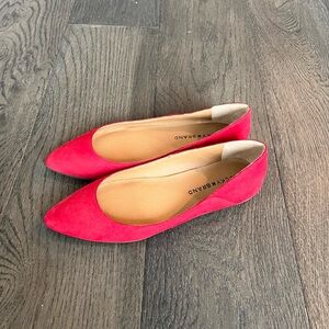 Lucky Brand red suede ballet flats with a pointed toe - Brand new without tag